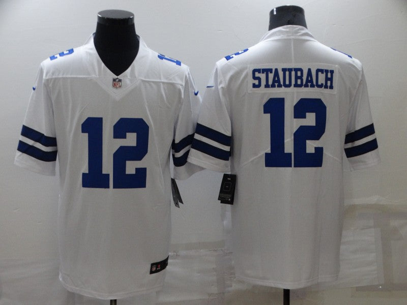 Men's Dallas Cowboys Roger Staubach #12 White Vapor Limited Jersey1