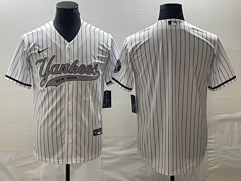 Men's New York Yankees White Blank Jersey1 Joint Edition