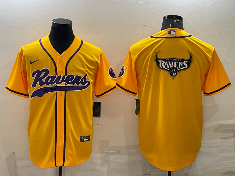 Men's Baltimore Ravens Yellow Game Jersey1
