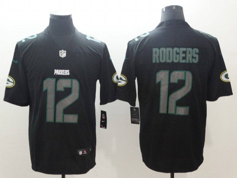 Men's Green Bay Packers #12 Aaron Rodgers Black Alternate Game Jersey1