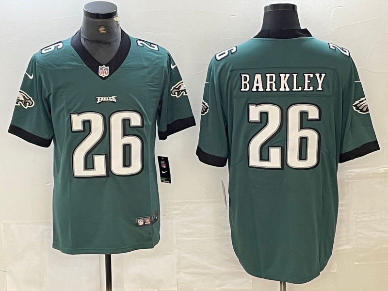Men's Philadelphia Eagles Saquon Barkley #26 Midnight Green Game Player Jersey1
