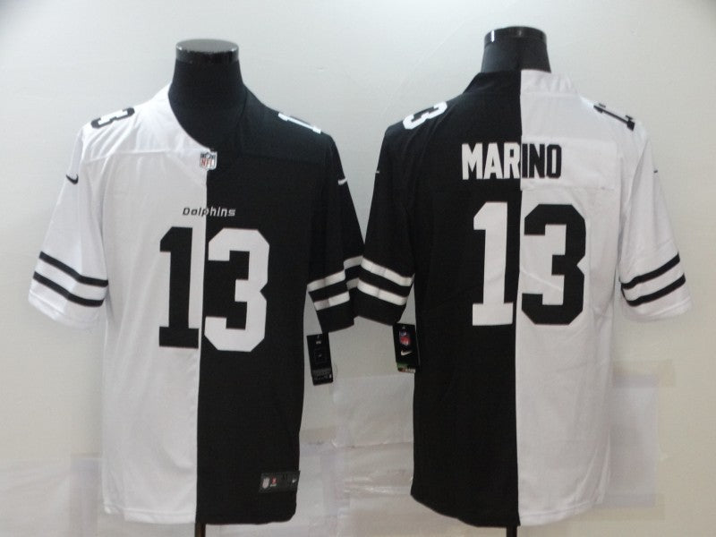 Men's Miami Dolphins Dan Marino #13 Black/White Game Jersey1