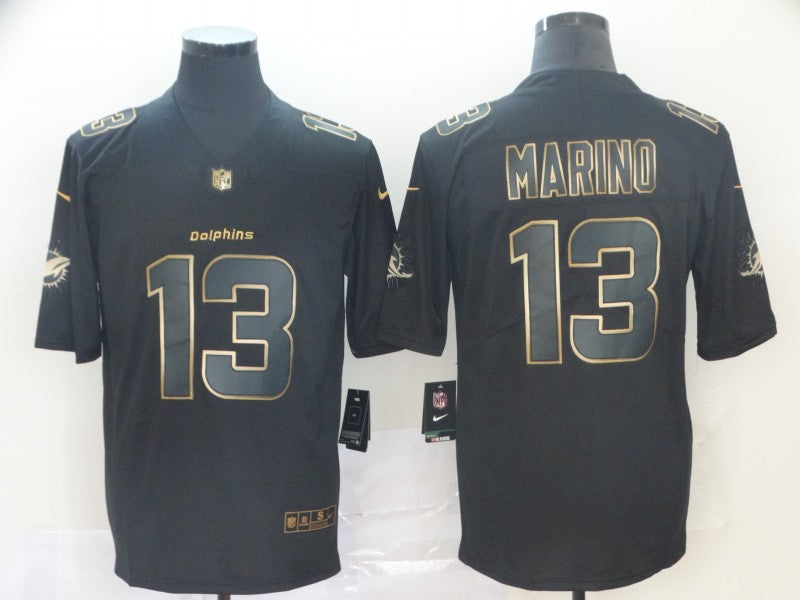 Men's Miami Dolphins Dan Marino #13 Black Authentic Game Jersey1