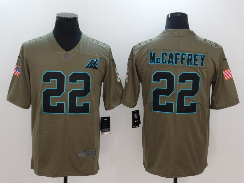 Men's Carolina Panthers Christian McCaffrey #22 Brown Authentic Game Jersey1
