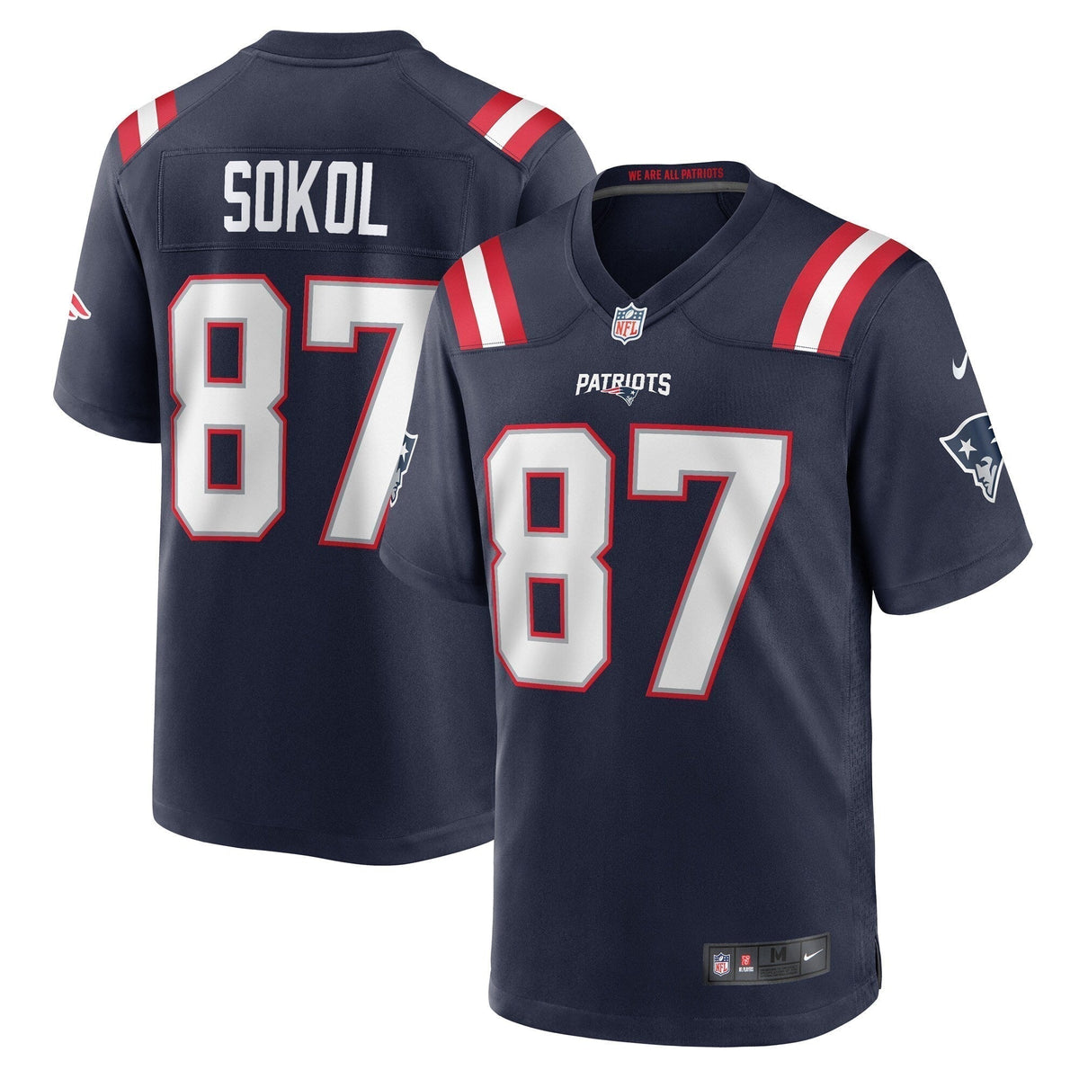 Matt Sokol New England Patriots Nike Game   Jersey - Navy