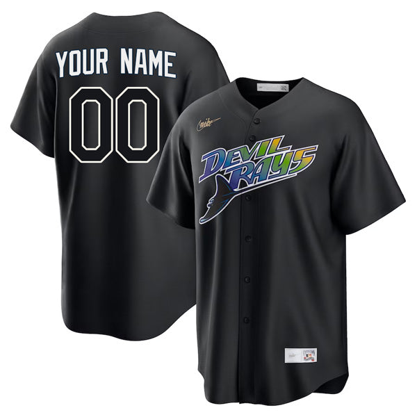 Custom Tampa Bay Rays Devil Rays Jersey - Black