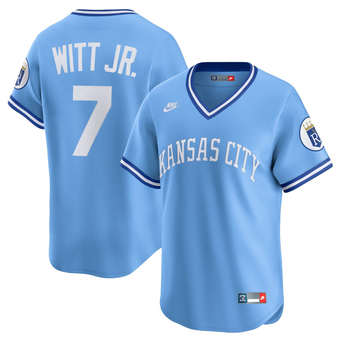 Bobby Witt Jr Kansas City Royals Cooperstown Collection Jersey - Light Blue