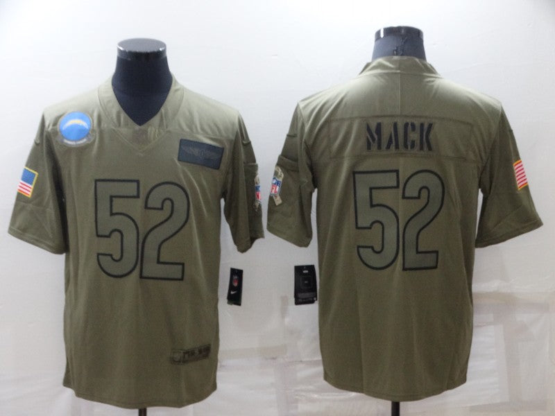 Men's Los Angeles Chargers Khalil Mack #52 Brown Player Jersey1