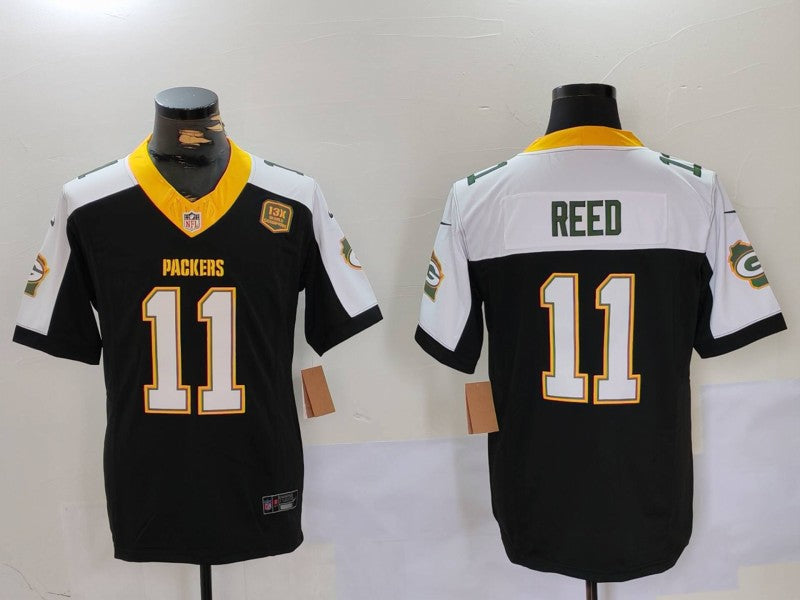Men's Green Bay Packers Jayden Reed #11 Black Game Jersey1