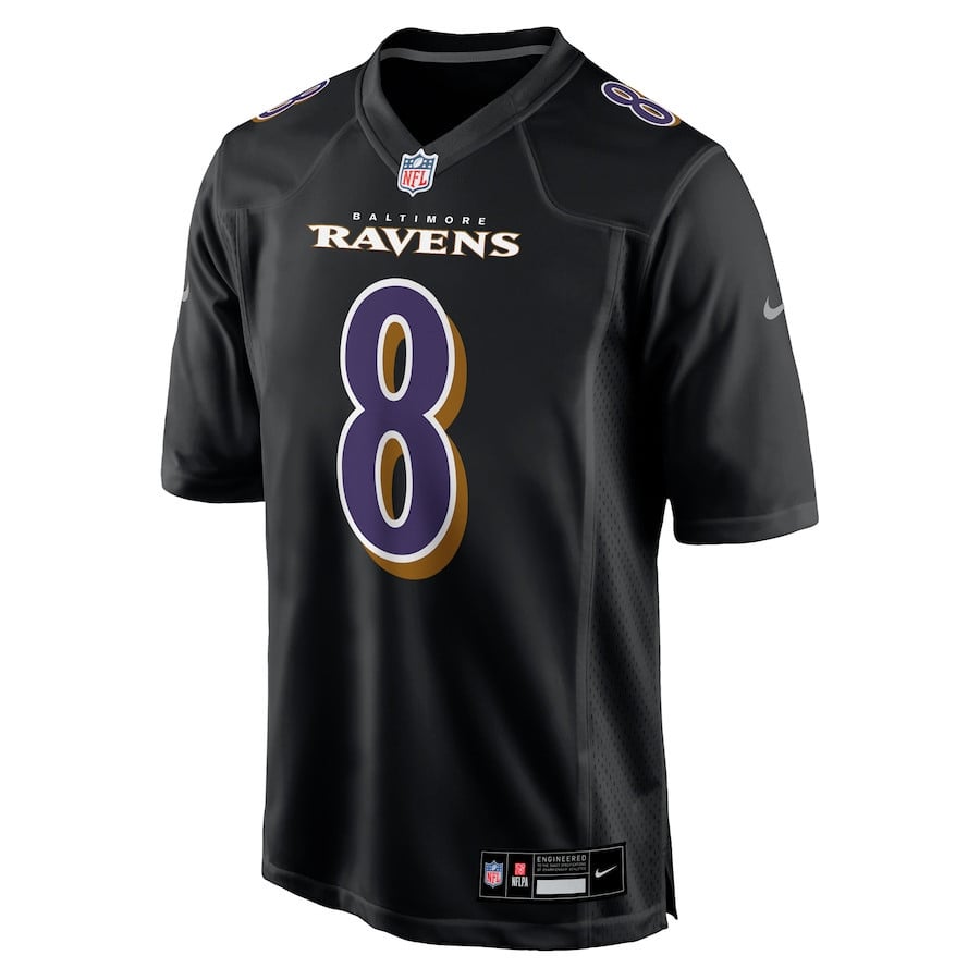 Lamar Jackson 8 Baltimore Ravens Fashion Game Jersey - Black