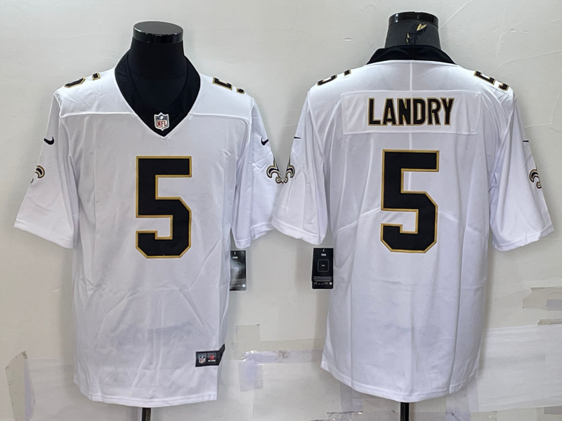 Men's New Orleans Saints Jarvis Landry #5 White Game Jersey1