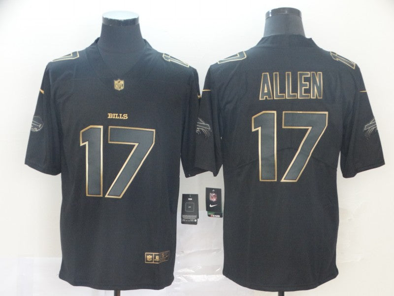 Men's Buffalo Bills #17 Josh Allen Black Authentic Game Jersey1