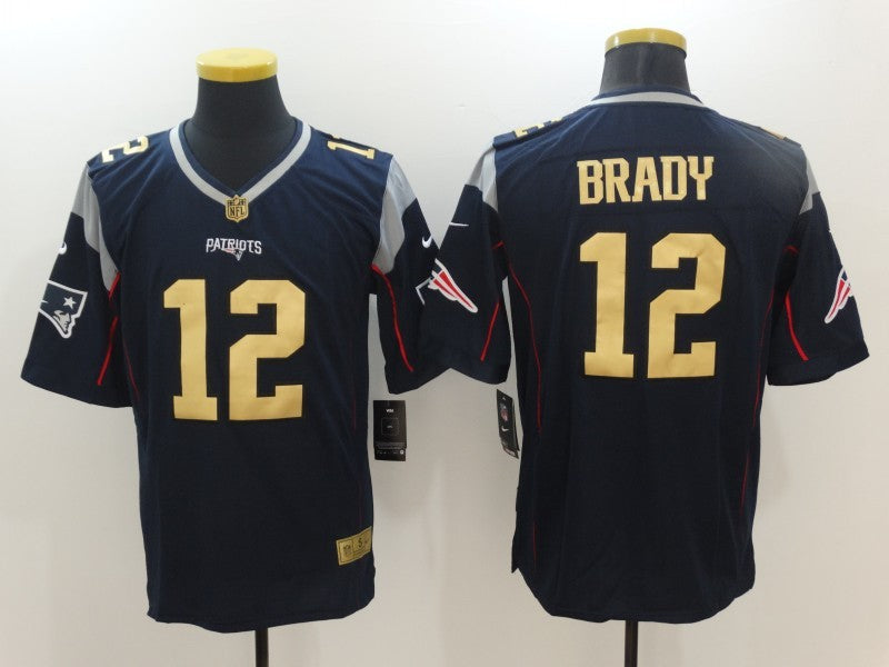 Men's New England Patriots Tom Brady #12 Navy Alternate Game Jersey1