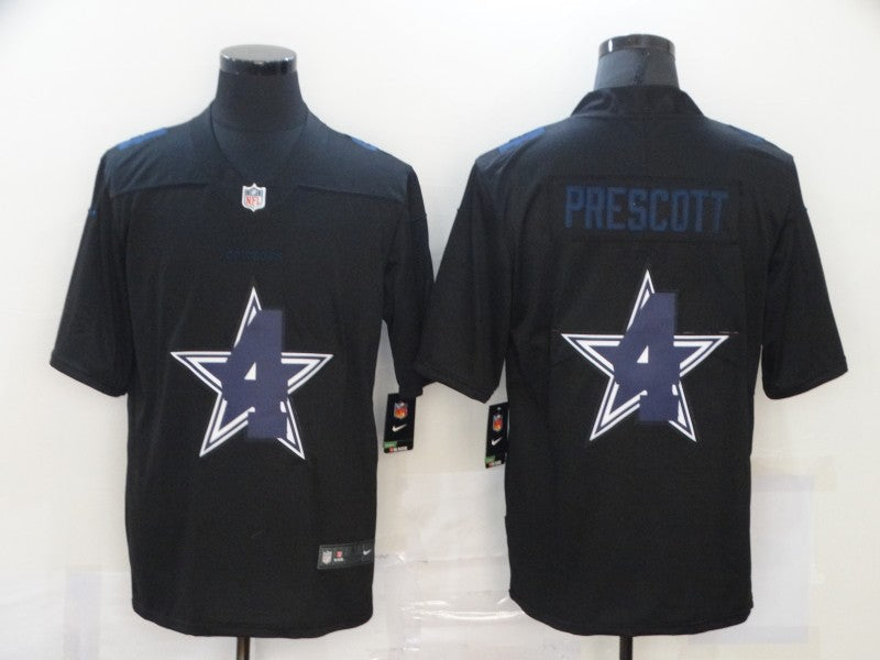 Men's Dallas Cowboys #4 Dak Prescott Black Alternate Game Player Jersey1