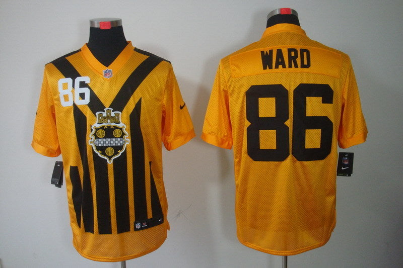 Men's Pittsburgh Steelers Hines Ward #86 Gold Game Jersey1