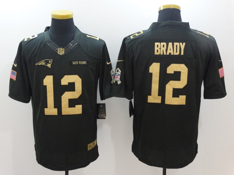 Men's New England Patriots #12 Tom Brady Black Player Jersey1