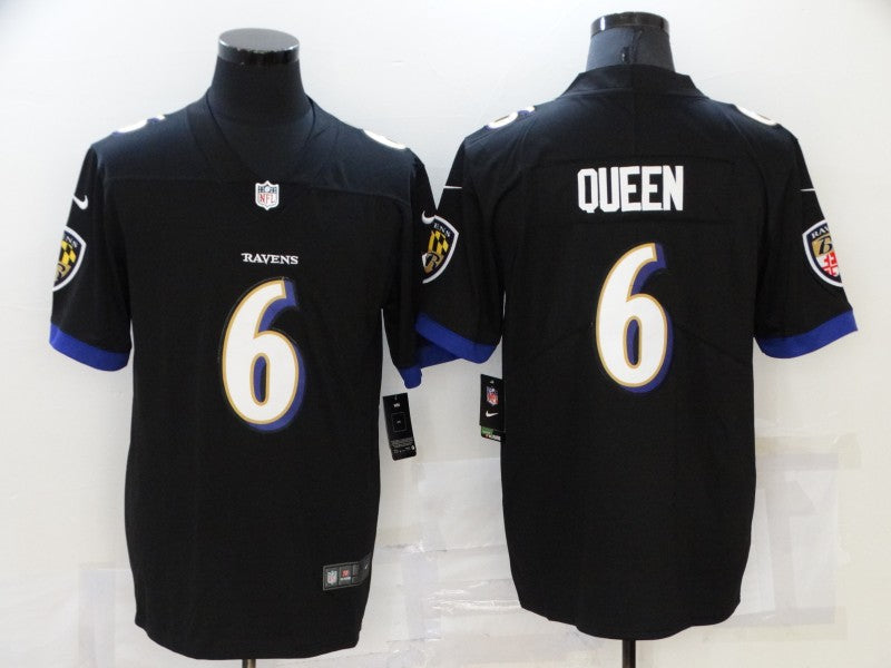 Men's Baltimore Ravens Patrick Queen #6 Black Game Jersey1