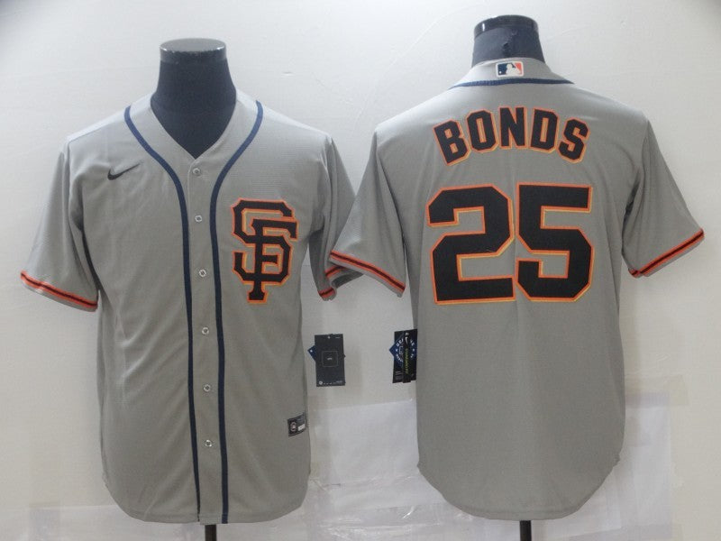 Men's San Francisco Giants Barry Bonds #25 Gray Replica Baseball Jersey1