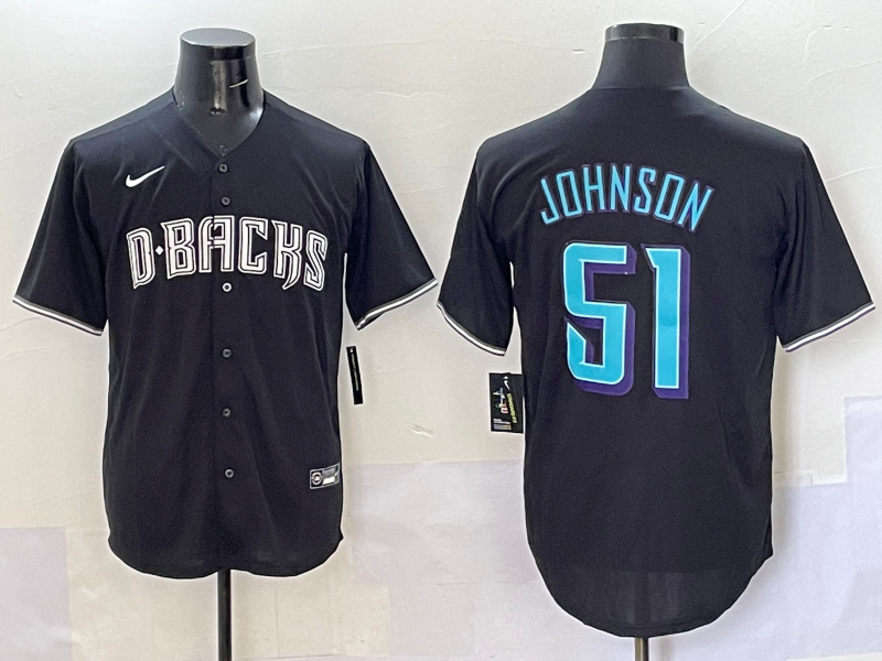 Men's Arizona Diamondbacks Randy Johnson #51 Black Player Jersey