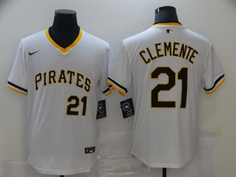 Men's Pittsburgh Pirates Roberto Clemente #21 White Authentic Game Jersey1