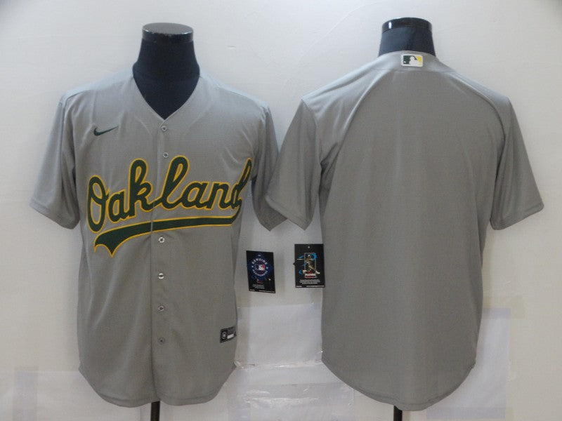 Men's Oakland Athletics Gray Replica Blank Jersey1