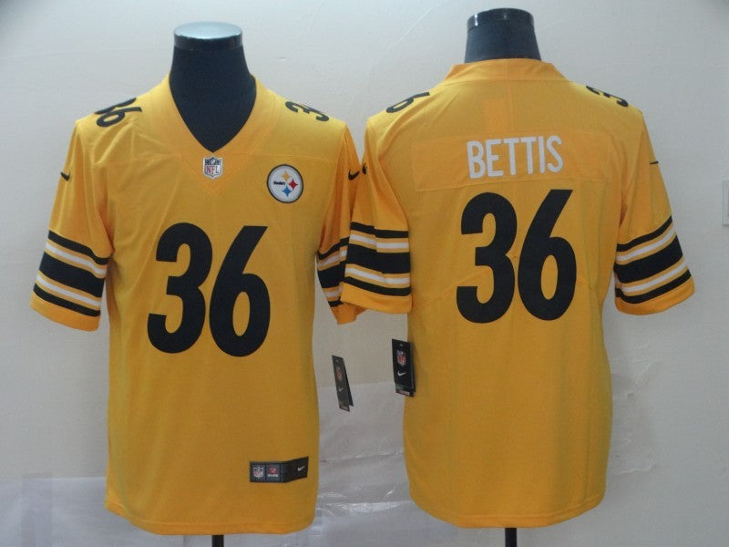 Men's Pittsburgh Steelers Jerome Bettis #36 Gold Inverted Team Game Jersey1
