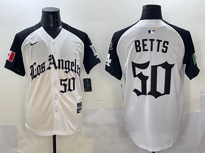 Men's Los Angeles Dodgers Mookie Betts #50 White Game Jersey