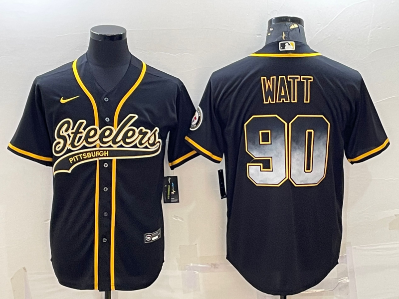 Men's Pittsburgh Steelers T.J. Watt #90 Black Fashion Jersey1 Joint edition