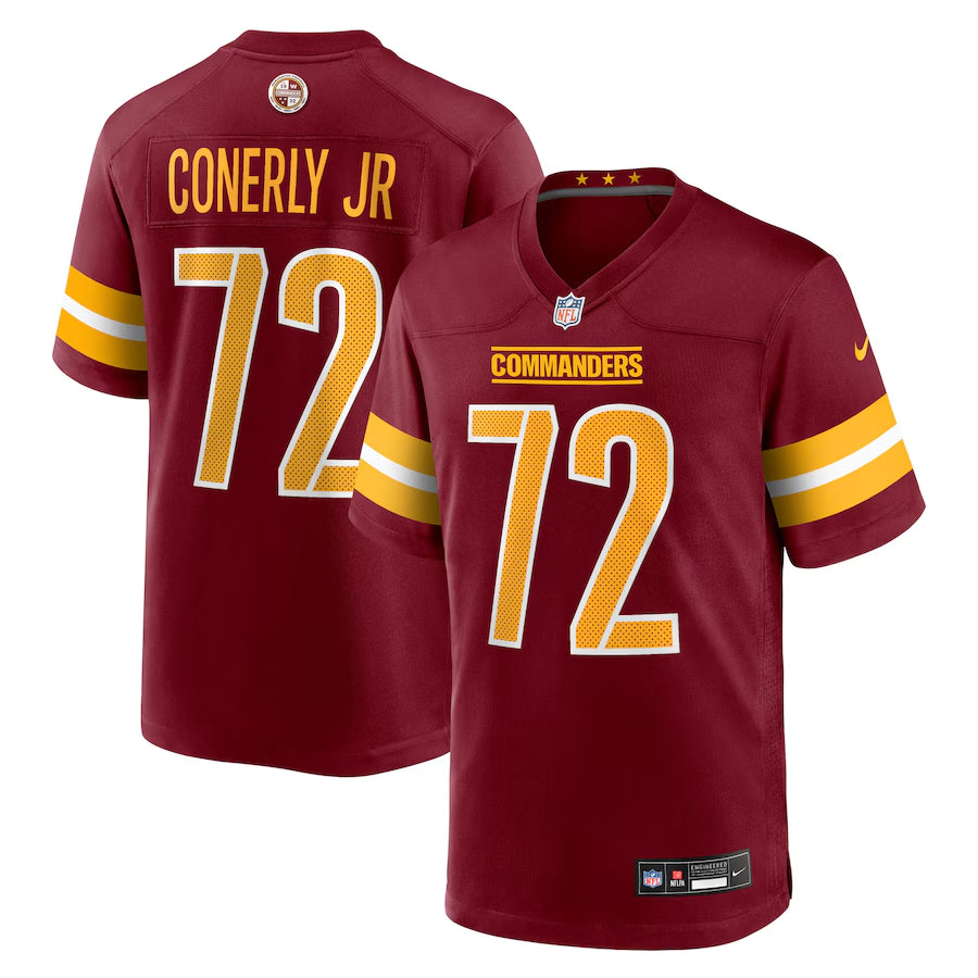 Men's Washington Commanders Josh Conerly Jr. Nike Burgundy 2025 NFL Draft First Round Pick Game Jersey