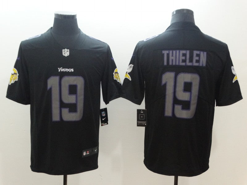 Men's Minnesota Vikings Adam Thielen #19 Black Game Player Jersey1