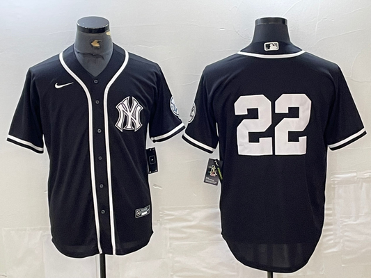 Men's New York Yankees Juan Soto #22 Black Limited Name Jersey1