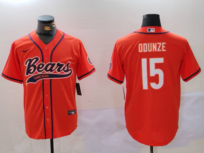 Men's Chicago Bears Rome Odunze #15 Orange Game Jersey1