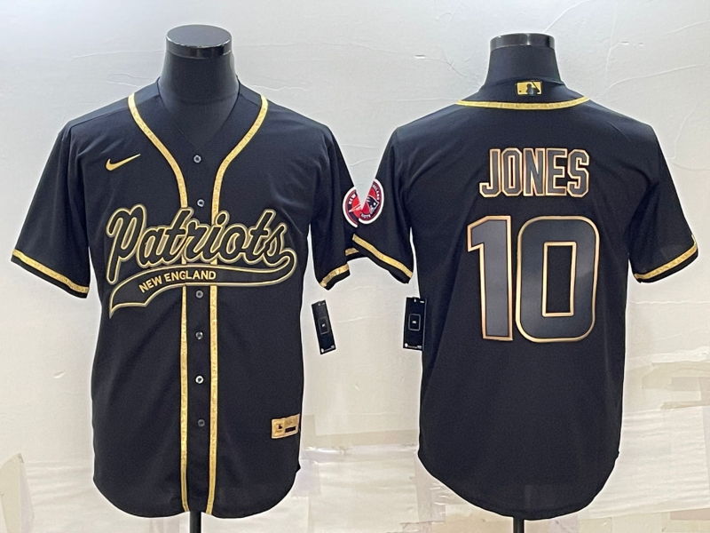 Men's New England Patriots Mac Jones #10 Black Game Jersey1 Joint Edition