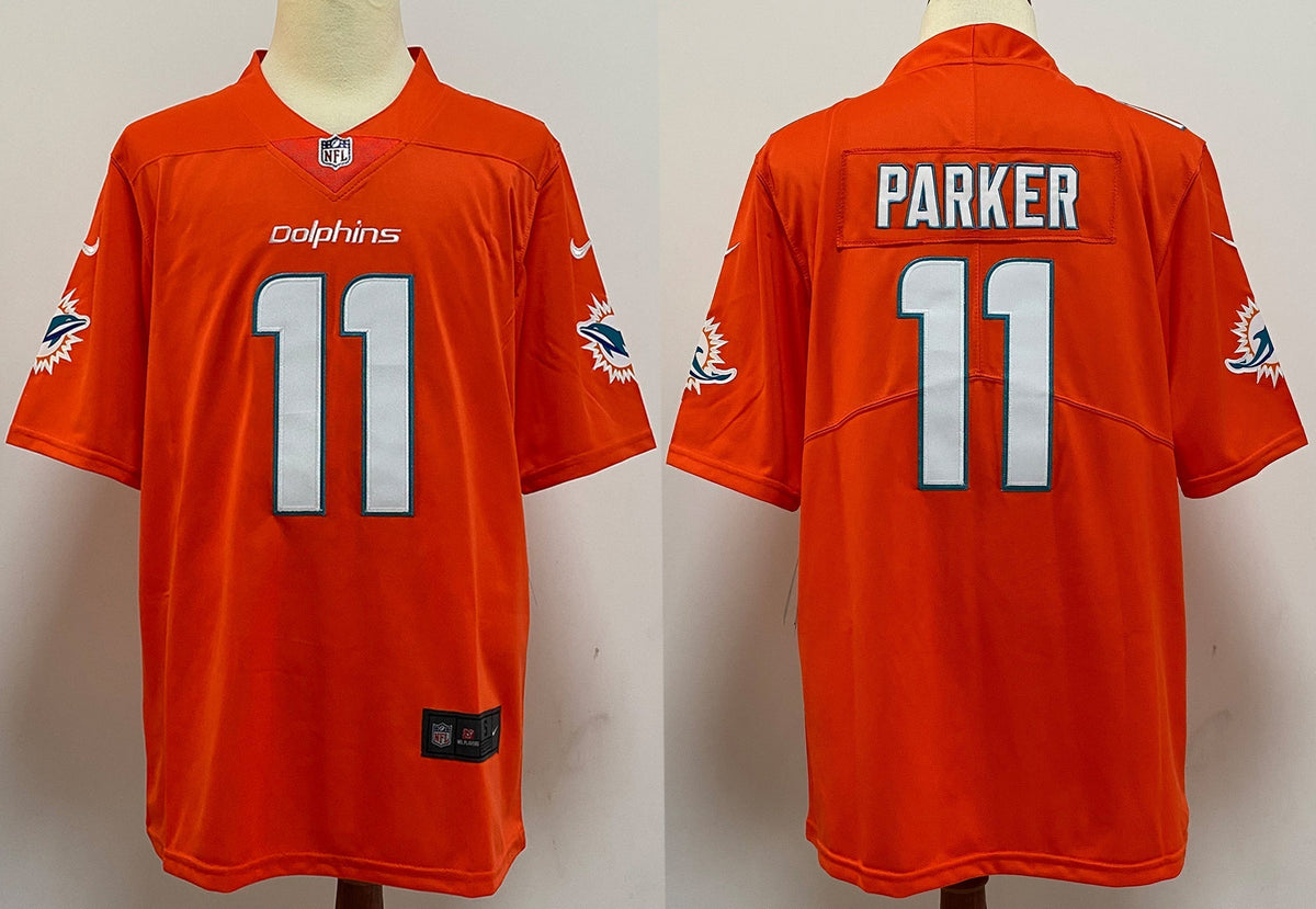 Men's Miami Dolphins DeVante Parker #11 Orange Aqua Game Jersey1