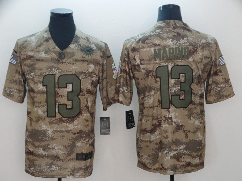 Men's Miami Dolphins Dan Marino #13 Camouflage Game Jersey1