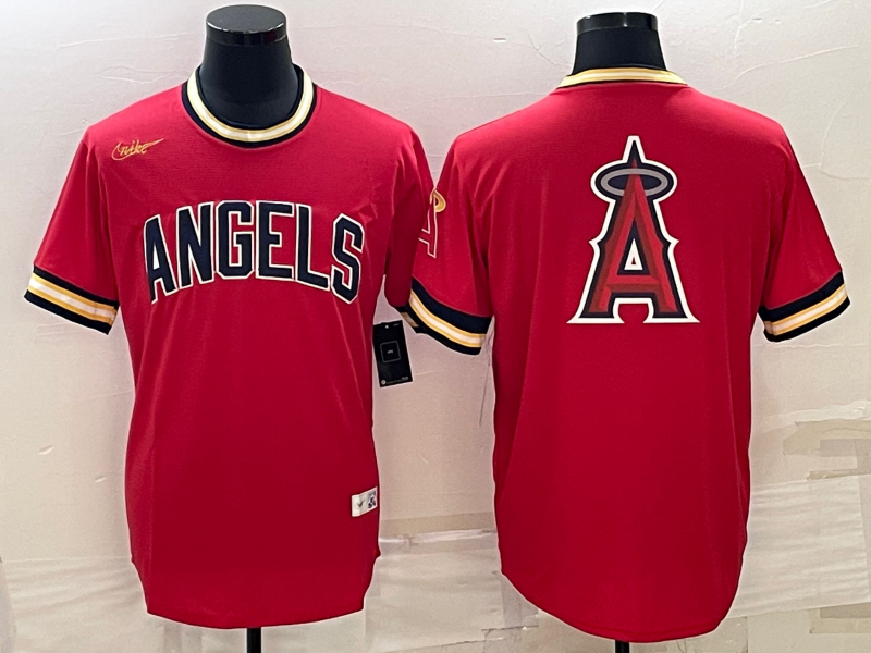 Men's Los Angeles Angels Red Authentic Player Jersey1