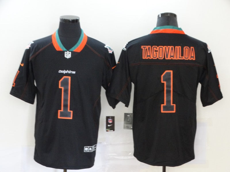 Men's Miami Dolphins Tua Tagovailoa #1 Black Game Jersey1