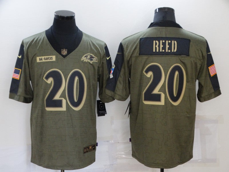 Men's Baltimore Ravens Ed Reed #20 Brown Game Jersey1