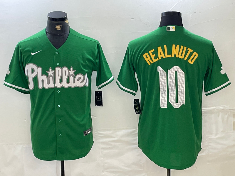 Men's Philadelphia Phillies J.T. Realmuto #10 Green Replica Player Jersey1