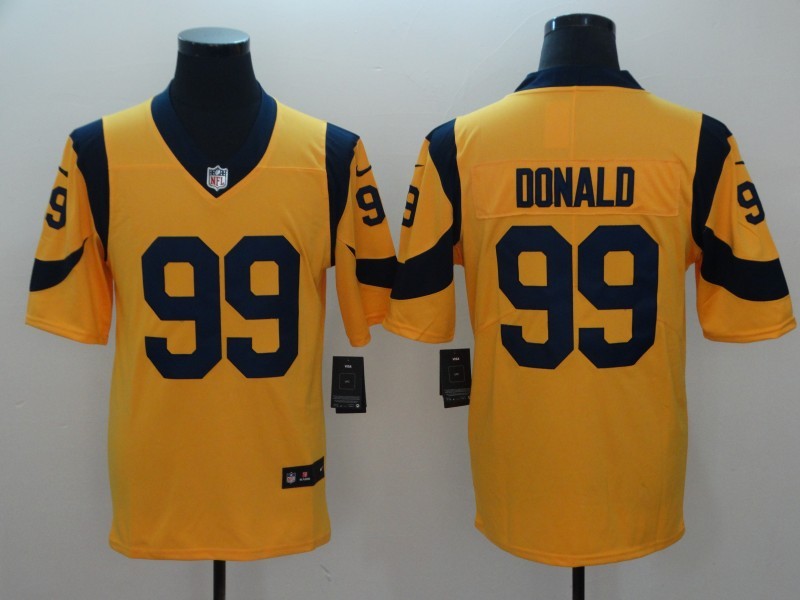 Men's Los Angeles Rams Aaron Donald #99 Yellow Game Jersey1