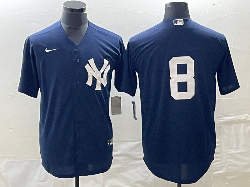 Men's New York Yankees Yogi Berra #8 Navy Replica Player Name Jersey1