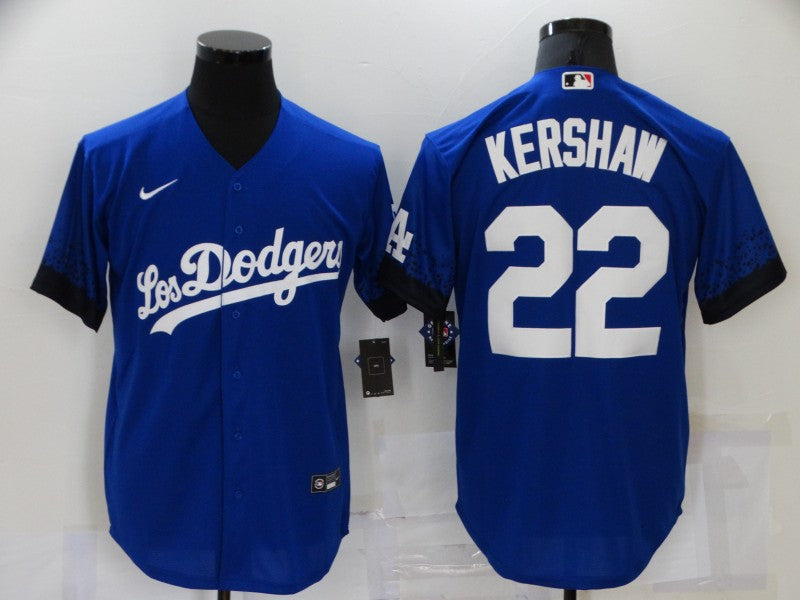 Men's Los Angeles Dodgers Clayton Kershaw #22 Blue Stitched Jersey1