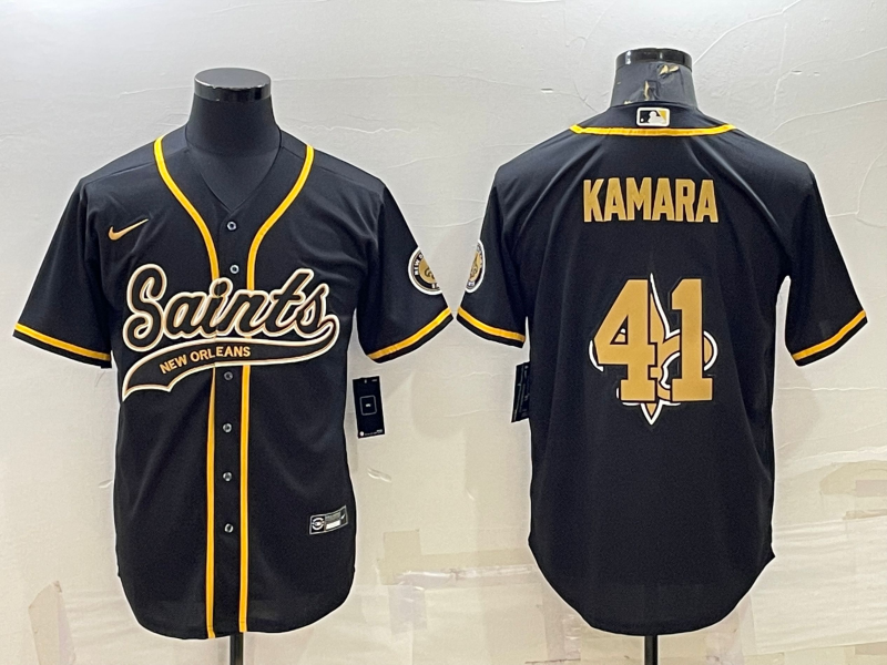 Men's New Orleans Saints Alvin Kamara #41 Black Player Jersey1 Joint Edition