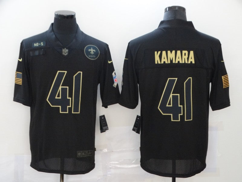 Men's New Orleans Saints #41 Alvin Kamara Black Player Game Jersey1