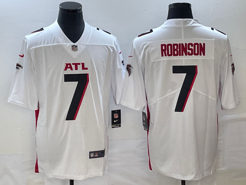 Men's Atlanta Falcons Bijan Robinson #7 White Game Jersey1