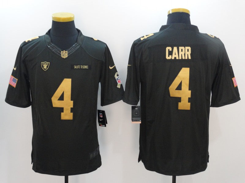 Men's Las Vegas Raiders Derek Carr #4 Black Team Player Jersey1