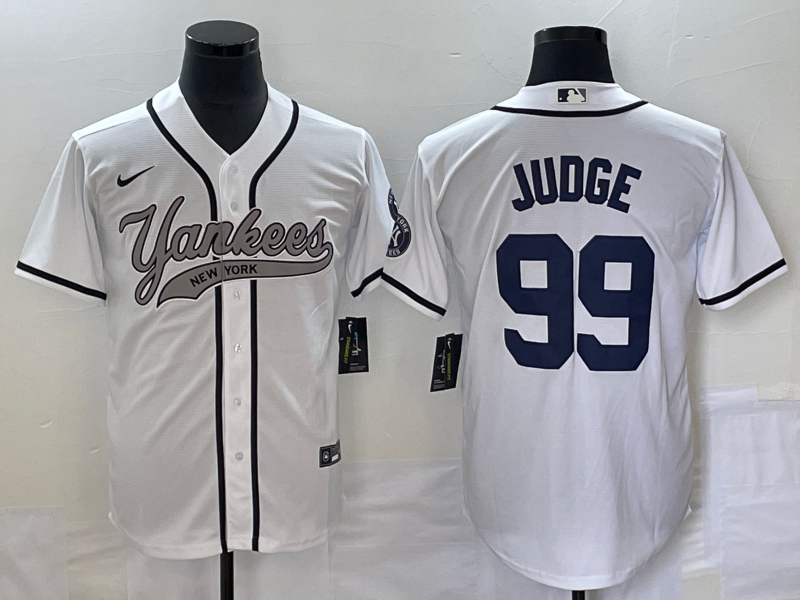 Men's New York Yankees Aaron Judge #99 White Player Jersey1 Joint Edition