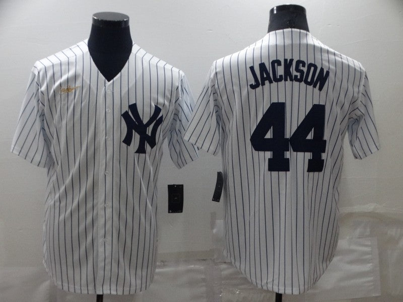 Men's New York Yankees Reggie Jackson #44 White Replica Baseball Jersey1