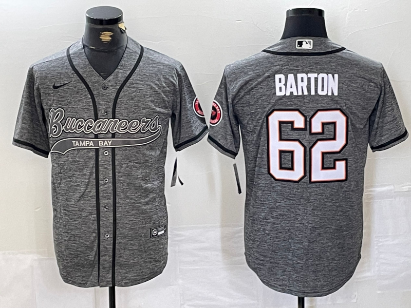 Men's Tampa Bay Buccaneers Graham Barton #62 Gray Player Jersey1