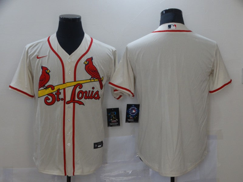 Men's St. Louis Cardinals Cream Alternate Replica Blank Jersey1